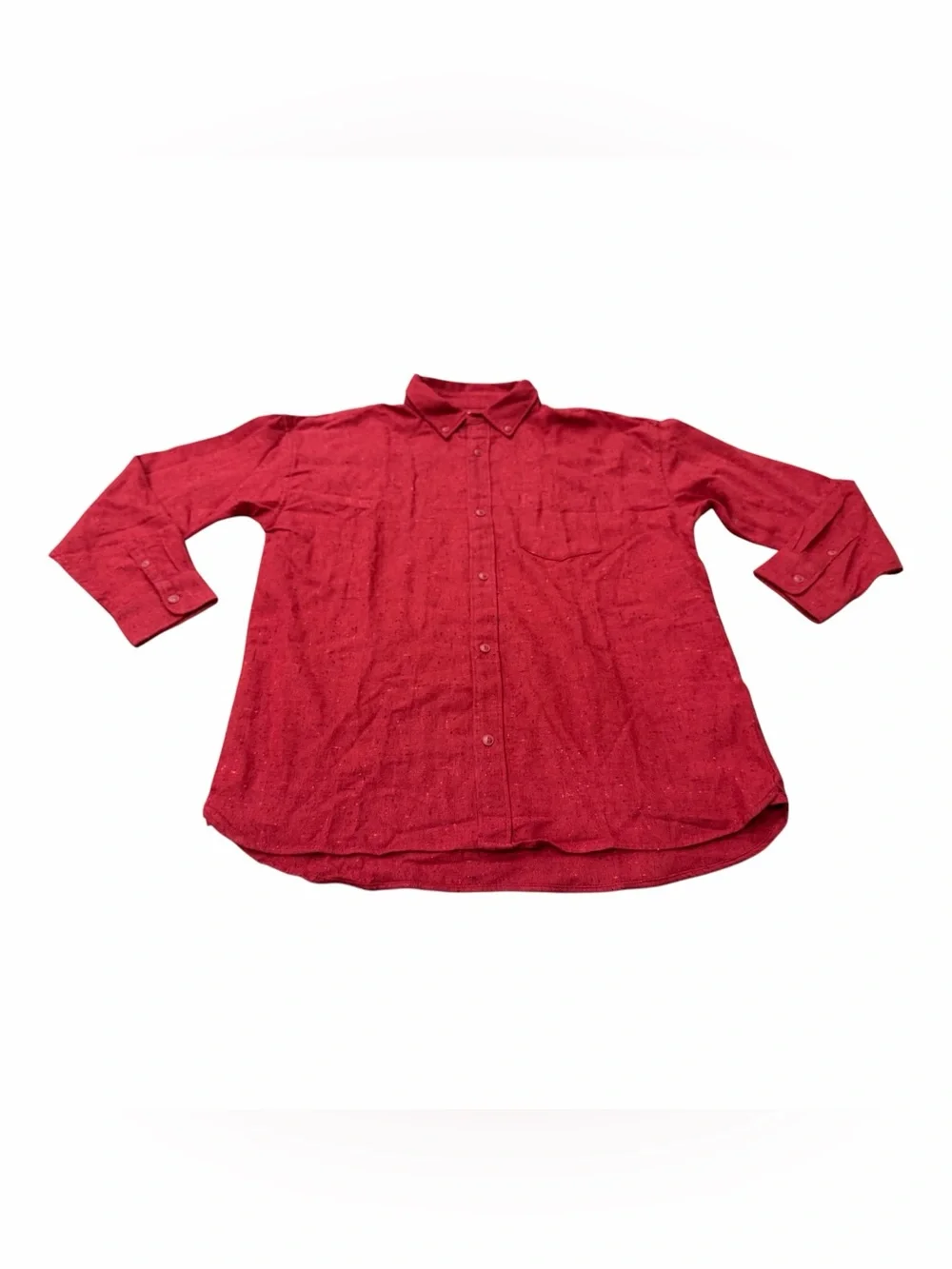 Gap Kids Boys Textured Flannel Shirt, Red, Long Sleeve, Size XXL 14-16, Oversize
